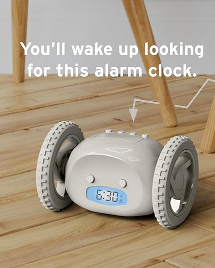 CLOCKY Extra Loud Alarm Clock for Heavy Sleepers on Wheels Rolls Runs Away Vibrating, Easy to Set Super Smart Snooze Digital Bed Shaker Alarm Clock Funny Gift for Adults Kids Teens Bedrooms (Mist)