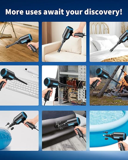 Compressed air Duster Electric 500W, Canned air Replacement, 40000RPM Air Blower, Stepless Speed, an AC dust Blower with 6ounces of Blowing Power for Computer Keyboards etc Electronic Duster