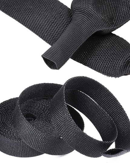 2 in 1 Heat Shrink Braided Sleeving Fabric Tubing-Ideal fit Irregular Shape Hose/Cable/Wire (1"(25mm), 14FT)