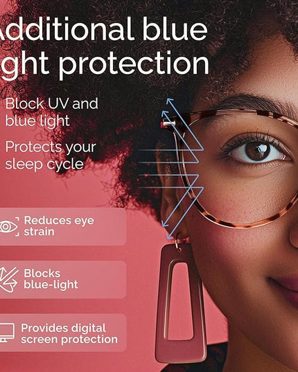 Gaoye Blue Light Blocking Glasses - Trending Round TR90 Frames, Metal Arms, UV400 Protection - Matching Soft Case