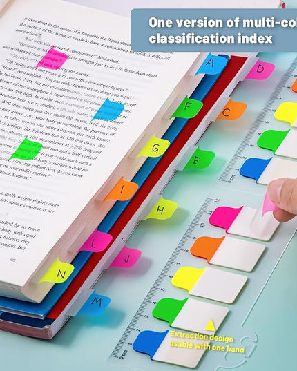 Golcellia Sticky Tabs - 600 Sheets Notebook Tabs - Sticky Flags, Index & Page Tabs - Durable Divider & Binder Tabs for Books & Bibles（6 Pcs, 5 - Color）