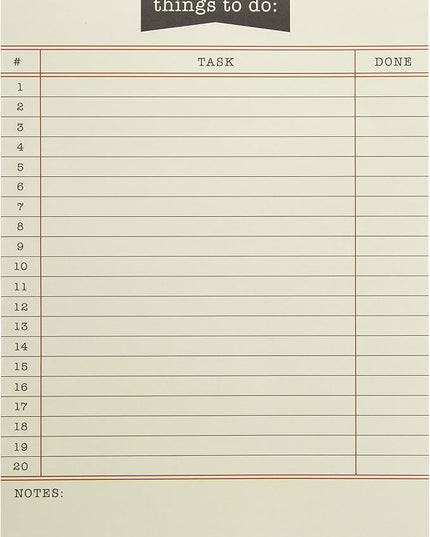 Graphique Library Card To-Do List Notepad | 150 Tear-Away Sheets | Task Planner | Daily Organizer | Memo Writing Pad | Priority Checklist | Undated | 6” x 8”