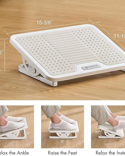 EUREKA ERGONOMIC Tilt Adjustable Footrest, Foot Rest for Under Desk at Work with Massage Surface, Office Foot Rest Under Desk with 20 Degree Tilt No Locking, Metal Frame