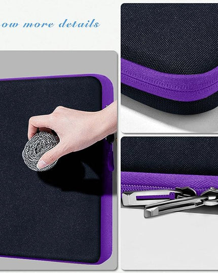 Slim Laptop Case 13.3 14 inch Sleeve, Rainproof & Shockproof Carrying Case for Notebooks Compatible with MacBook Pro 14" and All Models 13.3" MacBook Air/Pro, Most Popular 13"-14" PC,Black-Purple