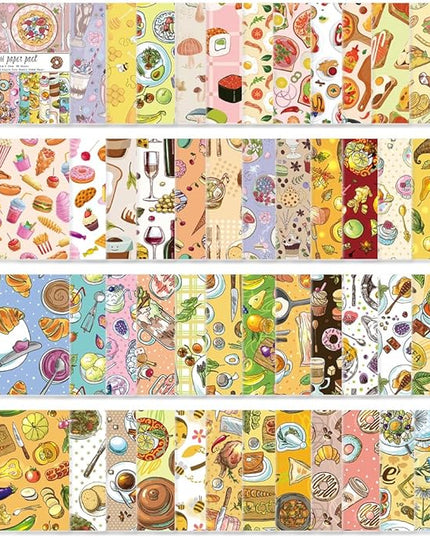 Origami Paper Kit 50 Sheets 70GSM 6 Inch Square Double Sided Color 50 Vivid Japanese Washi Chiyo Colors for Hand Crafts Origami Paper Arts Creativity.Dessert