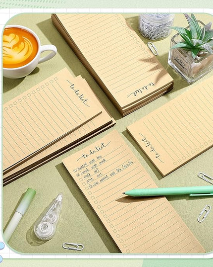 Censen 10 Pack 500 Sheets To Do List Notes Daily Checklist Notepads with 50 Sheets Each Undated Color Memo Pad Block Shopping List Pad Weekly Plan Notepad Organizer Planners(Wood Color,Lined)