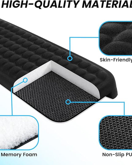 Arm Rest for Desk, 2-PCs L-Shaped Memory Foam Elbow Keyboard Wrist Pads with Non-Slip Base, Ergonomic Desk Edge Cushion & Wrist Rest for Computer Keyboard, Office and Home Use