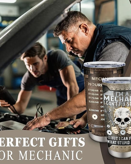 Mechanic Gifts Tumbler 20oz, Mechanic Gifts for Men, Mechanic Dad/Son/Husband Gift on Fathers Day/Christmas/Thanksgiving Day, Gift for Mechanics Men
