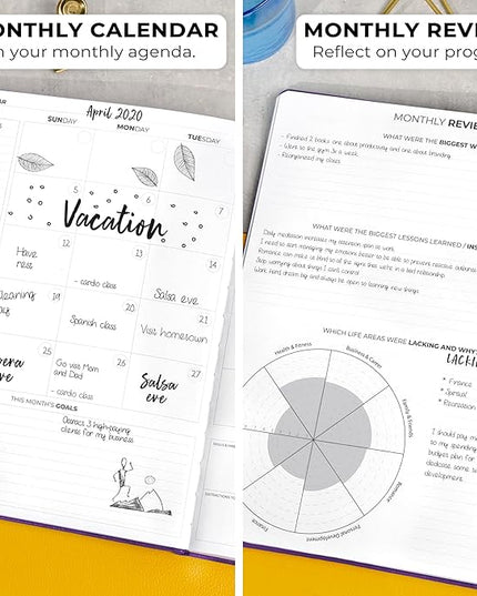 Clever Fox Planner Pro Premium – Luxurious Weekly & Monthly Planner with Budget Organizer for Productivity & Goals, Undated, A4 (Purple)
