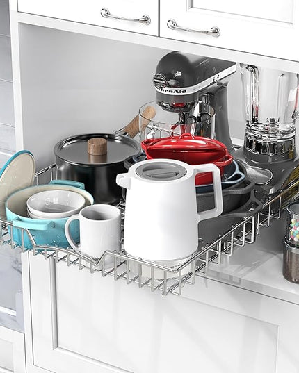 Simple Houseware Under Cabinet Pull Out Sliding Shelf Drawer Organizer, 21" D x 17" W