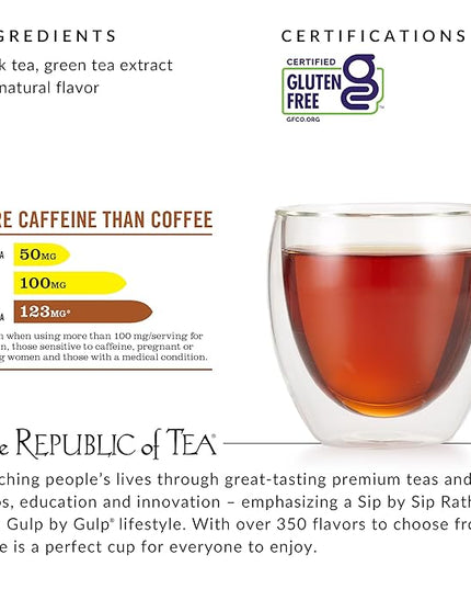 The Republic of Tea — HiCAF Caramel Black Tea, 50 Tea Bags, High in Caffeine