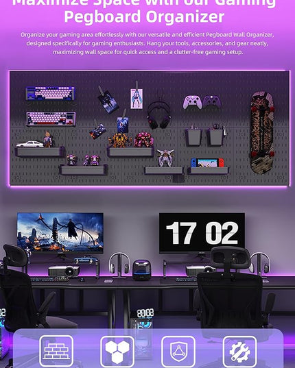 Revamp Your Space With A Versatile Pegboard Kit - Effortlessly Organize Home, Office, And Gaming Setup With Customizable Hanging Solutions (White)