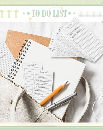 Censen 10 Pack 500 Sheets To Do List Notes Daily Checklist Notepads with 50 Sheets Each Undated Color Memo Pad Block Shopping List Pad Weekly Plan Notepad Organizer Planners(White,Lined)