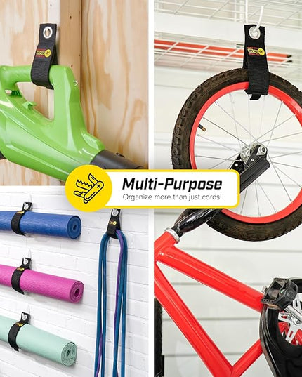 Heavy-Duty Wrap-It Storage Straps, 17-inch (6 Pack) - Extension Cord Organizer, Storage, Cord Straps, Cable Straps for Hoses, Rope, RV, Workshop, Boat, Tools, and Garage Wall Storage and Organization