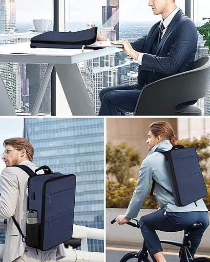 ZINZ Slim & Expandable Laptop Backpack 15 15.6 16 Inch Sleeve, Spill-Resistant Notebooks Bag Case for Most 14-16 Inch MacBooks Surface-Books Dell HP Lenovo Asus Computers,B01L01