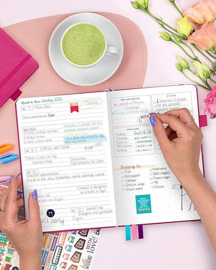 GoGirl Planner and Organizer for Women – A5 Size Weekly Planner, Goals Journal & Agenda to Improve Time Management, Productivity & Live Happier. Undated – Start Anytime, Lasts 1 Year – Hot Pink