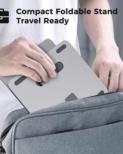 AboveTEK Laptop Stand, Adjustable Portable Computer Riser, Ergonomic Aluminum Notebook Desktop Holder for Desk, Compatible with MacBook Pro, Air, HP, Fits Up to 17 Inch Laptops, Silver