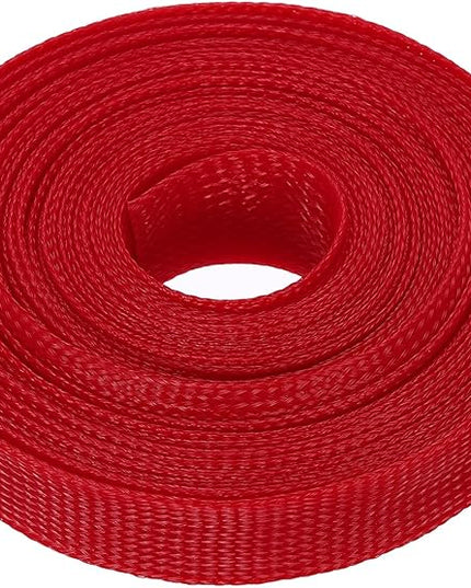 uxcell Expandable Sleeving, 1-inch 25ft Cable Sleeve, Red