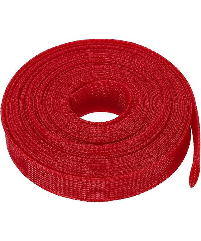 uxcell Expandable Sleeving, 1-inch 25ft Cable Sleeve, Red