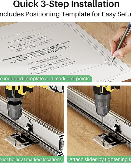 Pull out Cabinet Organizer, 12"W X 21"D, Heavy Duty Smooth Sliding Under Cabinet Shelves for Pots and Pans, Full-Extension Roll out Drawers, Slide out Organization for Home Kitchen Pantry, White
