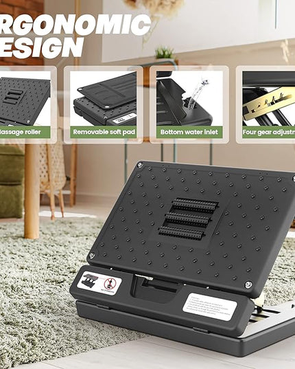 Foot Rest for Under Desk at Work,Height Adjustable Footrest with Massage Roller and Soft Pad,Foldable, Ergonomic fits Office,Home,Travel,Sturdy Metal Frame(Black)