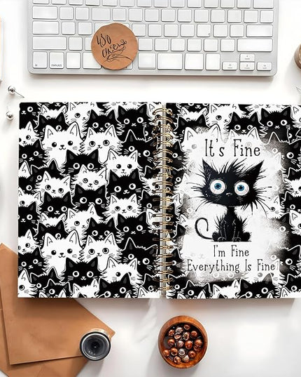 Funny Cat Journal Notebook for Teen Girls & Women, Funny Gifts for People Who Love Cats, Cat Lover Gifts for Women Men, Cute Notebooks for School Supplies, cat notepad 5.5x8.3 Inch