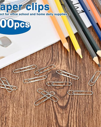 900 Pcs Medium Paper Clips,Paperclips Medium Size (1.3 inch),Smooth Paper Clip for Paperwork,School and Office Supplies.