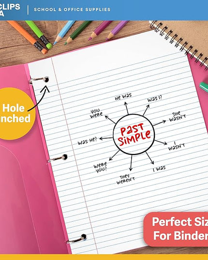 Loose Leaf Paper College Ruled Notebook Paper College Ruled Lined Writing Filler Paper 10.5” x 8” 2400 Sheets 100 Sheets Per Pack 60 gsm (24 Pack)