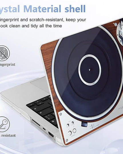 May Chen Case for MacBook Pro 14 inch, Models A2442 A2779 A2918 A2992 A3401 A3185 A3112 A3434, M1 M2 M3 M4 M5 Chip (2021-2025 Release), Plastic Hard Shell Case with Keyboard Cover, Stereo Turntabl