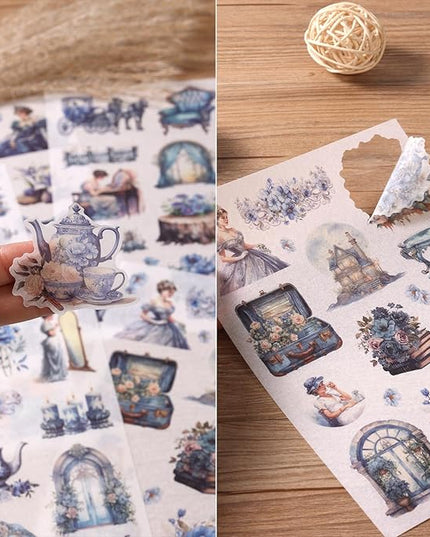 Auguro Vintage Ephemera Sticker 24 Sheets precut 300 washi Stickers Paper Journal Stickers for Adults People Junk Journal Sticker Book Scrapbooking Supplies