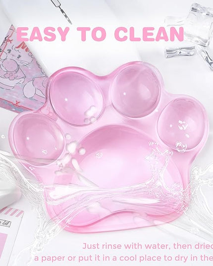 Ergonomic Pink Cat Paw Silicone Wrist Rest Pad for Mouse, Computer Mouse Wrist Support for Arm Pain Relief, Pink Cat Paw Hand Wrist Cushion for Home and Office Working Gaming Anti-Fatigu