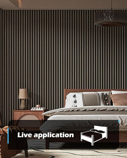 Art3d 4-Pack 108" x 12" Acoustic Wood Panels for Wall, Soundproof Wood Slat Panel for Wall and Ceiling, 3D Fluted Sound Absorbing Paneling for Interior Wall Decor, Living Room, Bedroom - Walnut