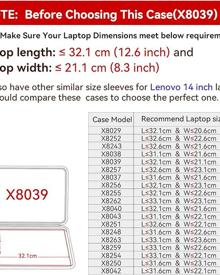 Smatree Hard EVA Protective Sleeve Case Compatible for 14 inch Lenovo IdeaPad 5 Gen 7 Laptop, Slim and Anti-Shock Lenovo IdeaPad 5 Gen 7 Laptop Case Notebook Bag (X8039)
