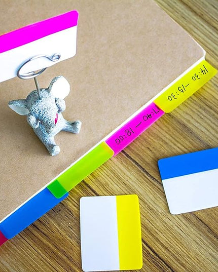 ELII 300 Pcs Tabs 2 Inch Sticky Index Tabs,Colorful Tabs for Notebooks,Writable and Transparent Book Tabs Page Tabs Colored Page Markers, Tabs for Books, Notebook Tabs, Tabs for Annotating Books