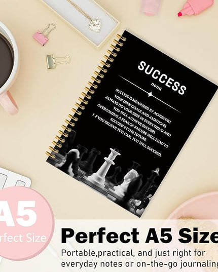 Success Inspirational Notebook Journal, Motivational Journal Notebooks for Work, Inspirational Gifts for Women Men, Gifts for Office Coworkers, Hardcover Spiral Notebook 5.5x8.3