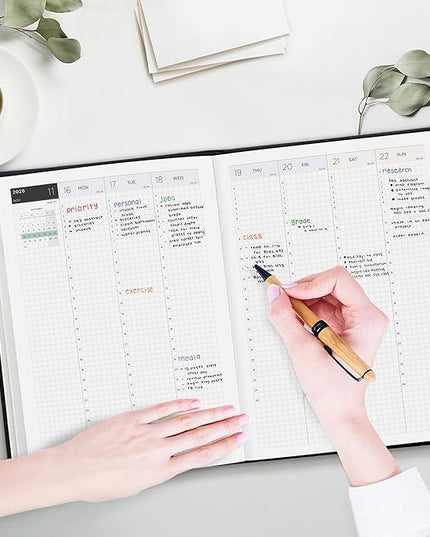 Hourly Academic Planner 2026-2027 – 24-Hour Planner with Weekly & Monthly Time Slots, Hardcover Appointment Book for Students & Professionals, Minimalist Japanese Design, June 2026 - July 2027 (6x8.5)