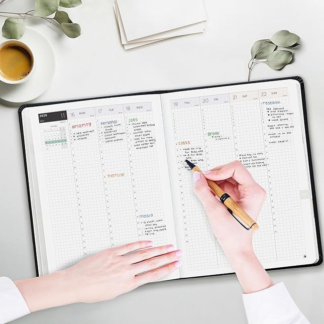 Hourly Academic Planner 2026-2027 – 24-Hour Planner with Weekly & Monthly Time Slots, Hardcover Appointment Book for Students & Professionals, Minimalist Japanese Design, June 2026 - July 2027 (6x8.5)