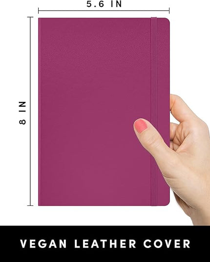 PAPERAGE Blank Journal Notebook, (Raspberry), 160 Pages, Medium 5.6 in x 8 in - 100 GSM Thick Paper – Hardcover Journaling Notebook for Work, School, Note Taking or Sketching