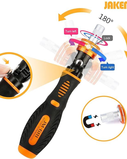 Precision Ratchet Screwdriver Set, JAKEMY 69 in 1 Household Screwdriver Home Repair Tool Kit, Disassemble Magnetic Rotating Ratchet Screwdriver Kit for Furniture/Car/Computer/Electronics Maintenance