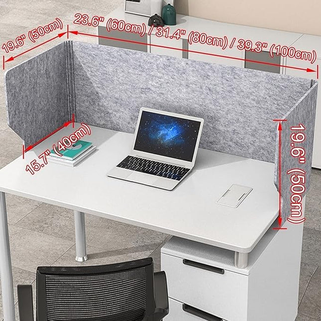 Acoustic Desk Divider with Soundproof Panels for Privacy and Concentration Portable Folding 3 Panel Partition Shield to Reduce Noise and Visual Distractions