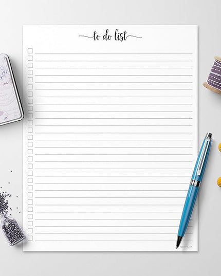 321Done To Do List Notepad - 50 Sheets (8.5" x 11") To-Do's Notepad Tear Off, Planning Memo Pad, Planner Checklist Organizing - Made in USA - Simple Script - Wide-Ruled