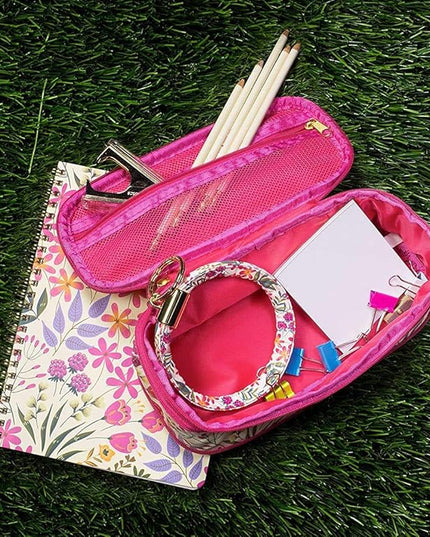 Steel Mill & Co Cute Pink/Purple Floral Mini Spiral Notebook, 8.25" x 6.25" Journal with Durable Hardcover and 160 Lined Pages, Wildflowers
