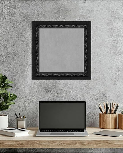 Amanti Art Black Framed Magnetic Board 16x16 X-Small Vision Board for use with Magnets, 100% Metal Sheet to Display Items as Office Decor or for Home Organization in mudroom, Kitchen or Kids Room