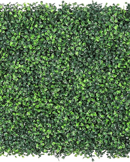 Sunnyglade 12 Pieces 10“x10“ Artificial Boxwood Panels Topiary Hedge Plant, Privacy Hedge Screen Sun Protected Suitable for Outdoor, Indoor, Garden, Fence, Backyard and Decor (10in x 10in)
