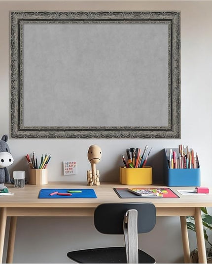 Amanti Art Black Framed Magnetic Board 24x32 Medium Vision Board for use with Magnets, 100% Metal Sheet to Display Items as Office Decor or for Home Organization in mudroom, Kitchen or Kids Room