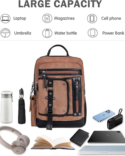Schkleier Messenger Bag for Men Canvas Sling Bag Crossbody Backpack Laptop Shoulder Bag Hiking Daypacks Casual Tactical