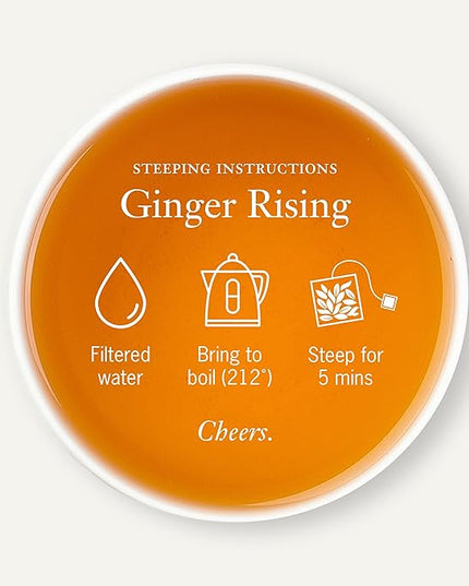 Steven Smith Teamaker Ginger Rising No. 79, Organic Ginger, Lemon, Herbal Tea Blend, Caffeine-Free, Sugar-Free, Sustainably Grown, Tea Bags, 15 Sachets, 1.48oz each