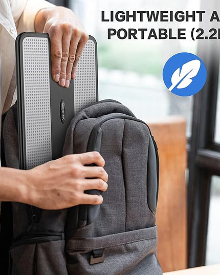 AboveTEK Portable Laptop Lap Desk w/Retractable Left/Right Mouse Pad Tray, Non-Slip Heat Shield Tablet Notebook Computer Stand Table w/Sturdy Stable Work Surface for Bed Sofa Couch or Travel