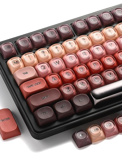 OHY PBT Keycaps, XVX Berry Kiss Theme Red Jelly HOA Profile Key Cap, 132-Key Cute Custom Keycaps (for Mechanical Keyboards with Cherry/Gateron MX Switches)-Lipstick