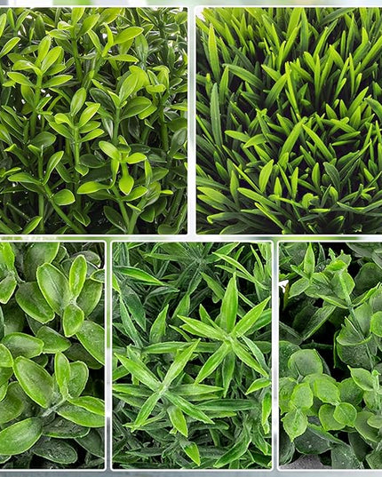Fake Plants,5 Pack Small Fake Plants Mini Potted Artificial Eucalyptus Greenery Plastic Green Grass Plants for Indoor Outdoor,Mini Faux Plant for Shelve Desk Table Farmhouse Bathroom Shelf Decor
